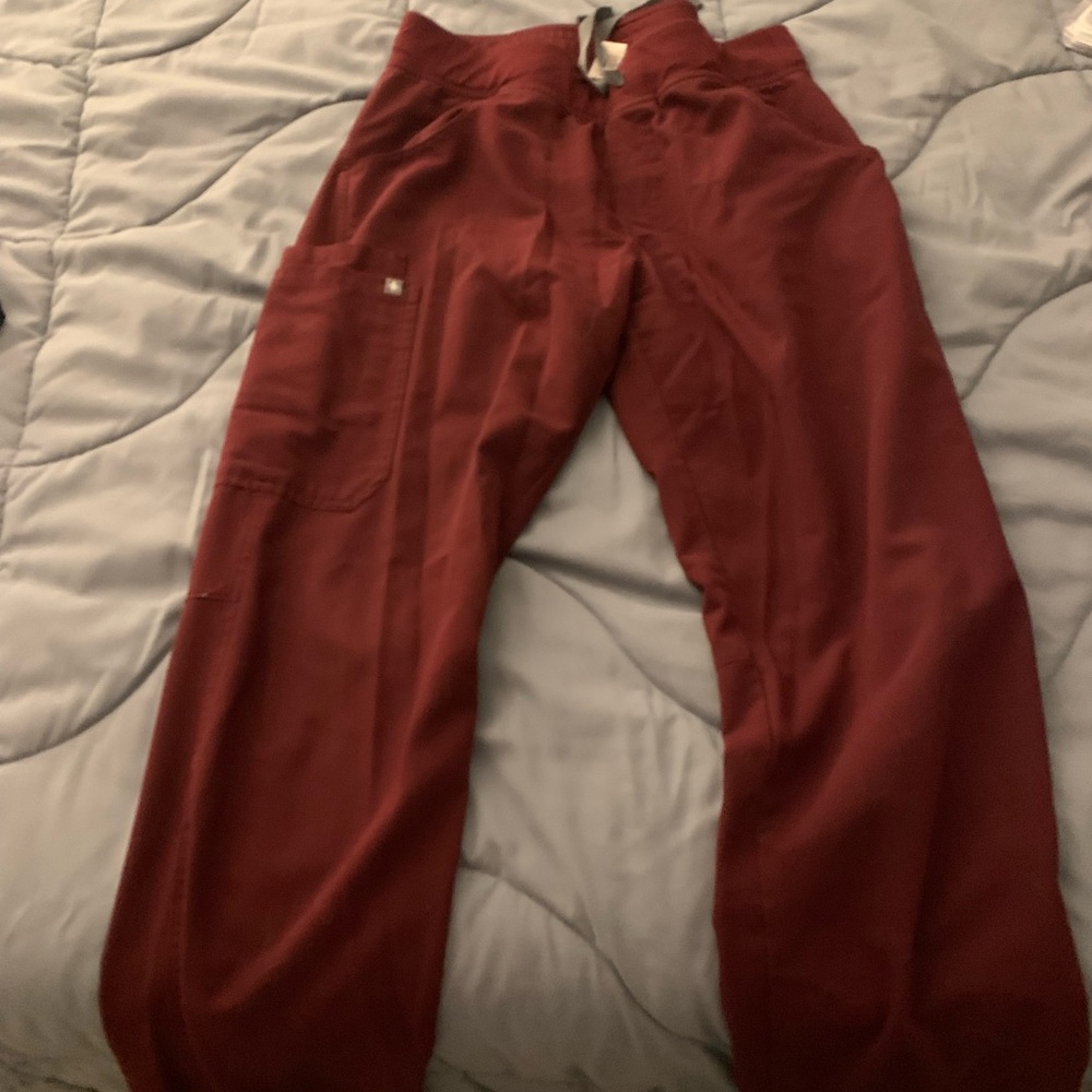 Women's Burgundy Scrub Pants- Kade Cargo